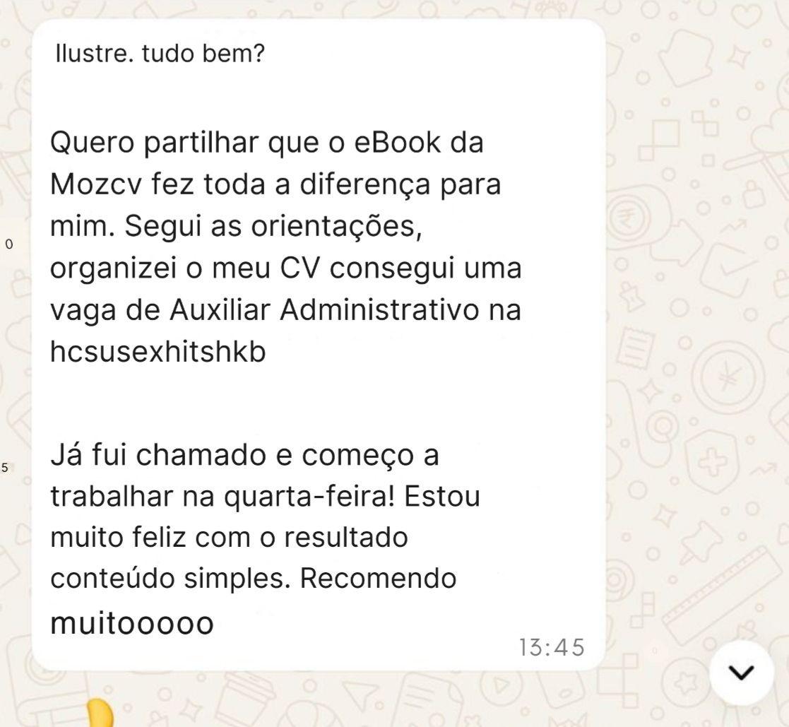 Feedback de cliente MozCV 1